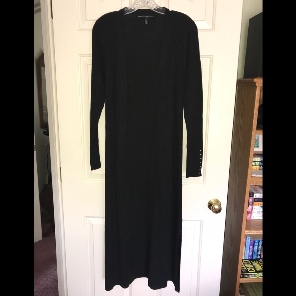 WHBM Long Black Ribbed Sweater